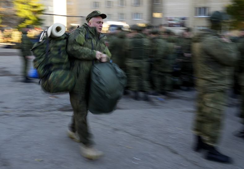 Jeden z rosyjskich żołnierzy powołanych do wojska w ramach częściowej mobilizacji, 10 października 2022 r.