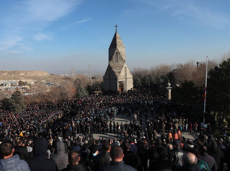 Uroczystość upamiętniająca ofiary wojny o Górski Karabach w 2020 r.