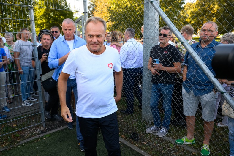 Donald Tusk podczas wizyty w Chodzieży (21.09.2023)