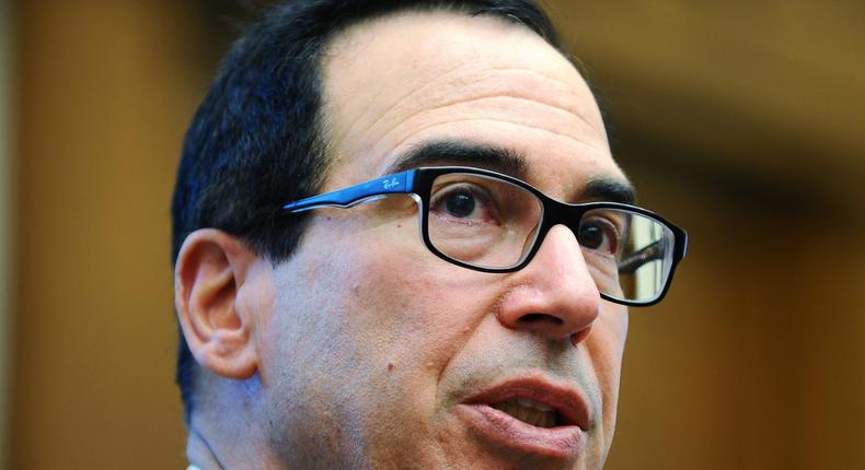 FILE PHOTO: Treasury Secretary Steven Mnuchin testifies before the House Financial Services Committee hearing on