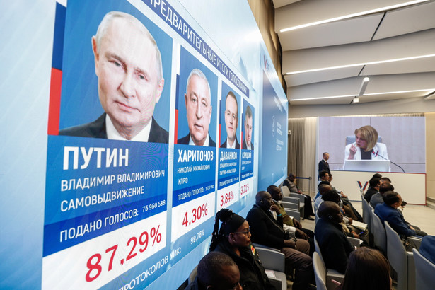 Putin: 87,29 proc. głosów. Szefowa CKW Federacji Rosyjskiej Ełła Pamfiłowa podaje wyniki wyborów prezydenckich w Rosji