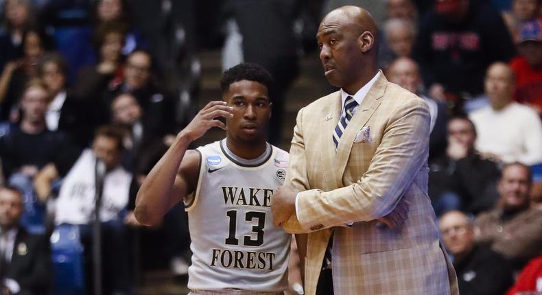 Wake Forest head coach Danny Manning and Bryant Crawford had the unfortunate fate of being knocked out of the NCAA Tournament before it really began.