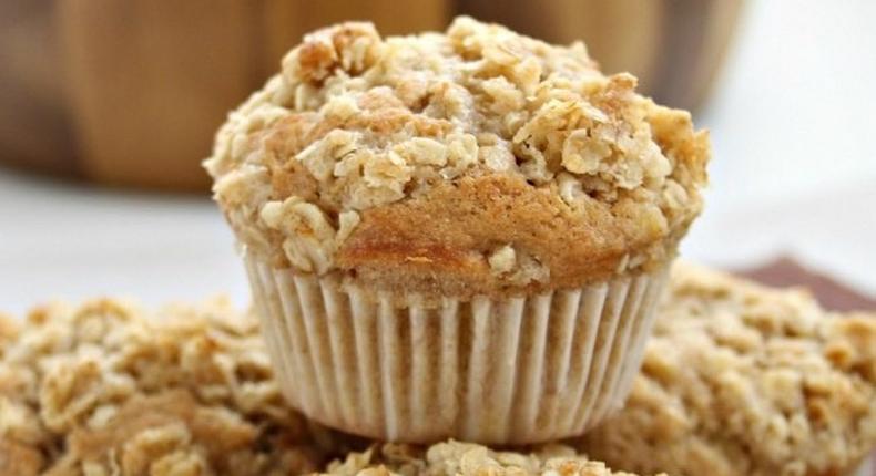 Banana and oat muffins