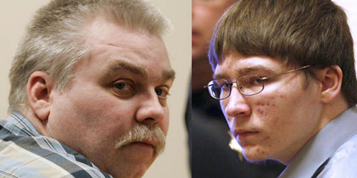 Steven Avery, left, and Brendan Dassey during their respective murder trials.
