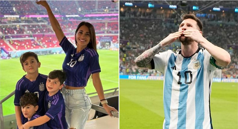 Antonella Rocuzzo, l'épouse de Lionel Messi, s'est montrée enthousiaste après que son mari a mené l'Argentine en finale de la Coupe du monde 2022. Crédit photo : @TNTSportsBR @brfootball. Source : Twitter.