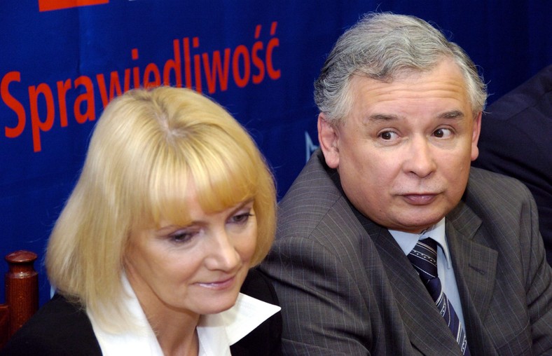 Jolanta Szczypińska i Jarosław Kaczyński w 2006 r.