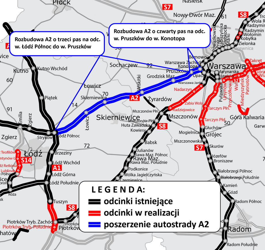 Jest umowa dot. poszerzenia autostrady A2 między Łodzią a Warszawą