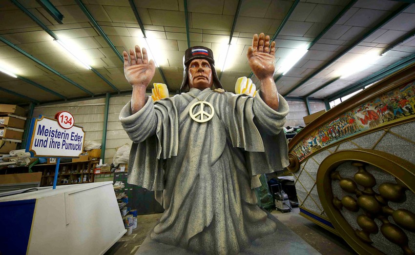 Putinova skulptura za karneval u Majncu
