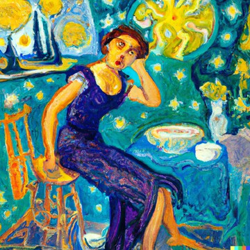 Vincent Van Gogh stílusában ábrázolt hölgy Csillagos éj helyett csillagokat lát:
