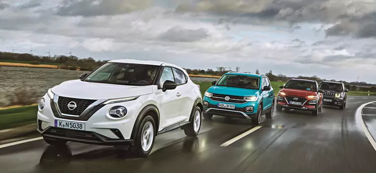 Nissan Juke kontra Volkswagen T-Cross, Hyundai Kona i Jeep Renegade - trendsetter i peleton naśladowców