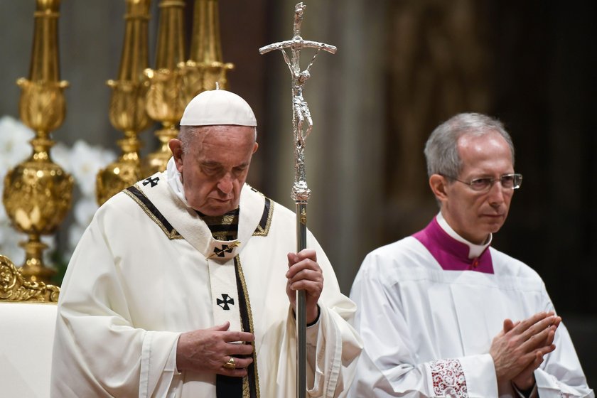 Easter vigil Mass in Saint Peter's Basilica at the Vatican