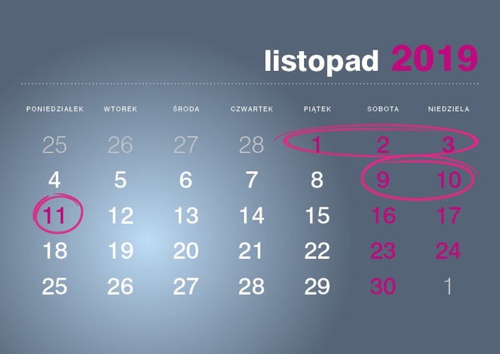 Listopad to dwa długie weekendy. W 2019 roku nie wymagają one brania dodatkowego wolnego.