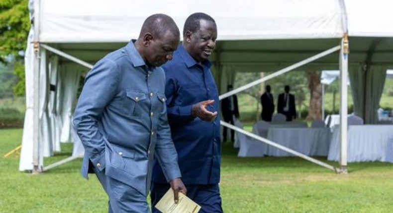 President William Ruto with Raila Odinga