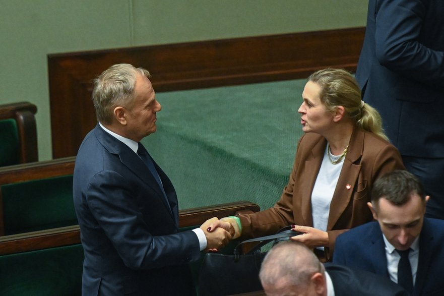 Premier Donald Tusk i Barbara Nowacka