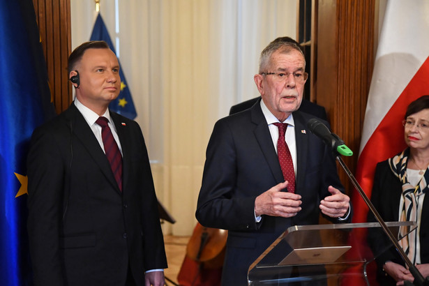 Prezydent Austrii Alexander Van der Bellen oraz prezydent Polski Andrzej Duda