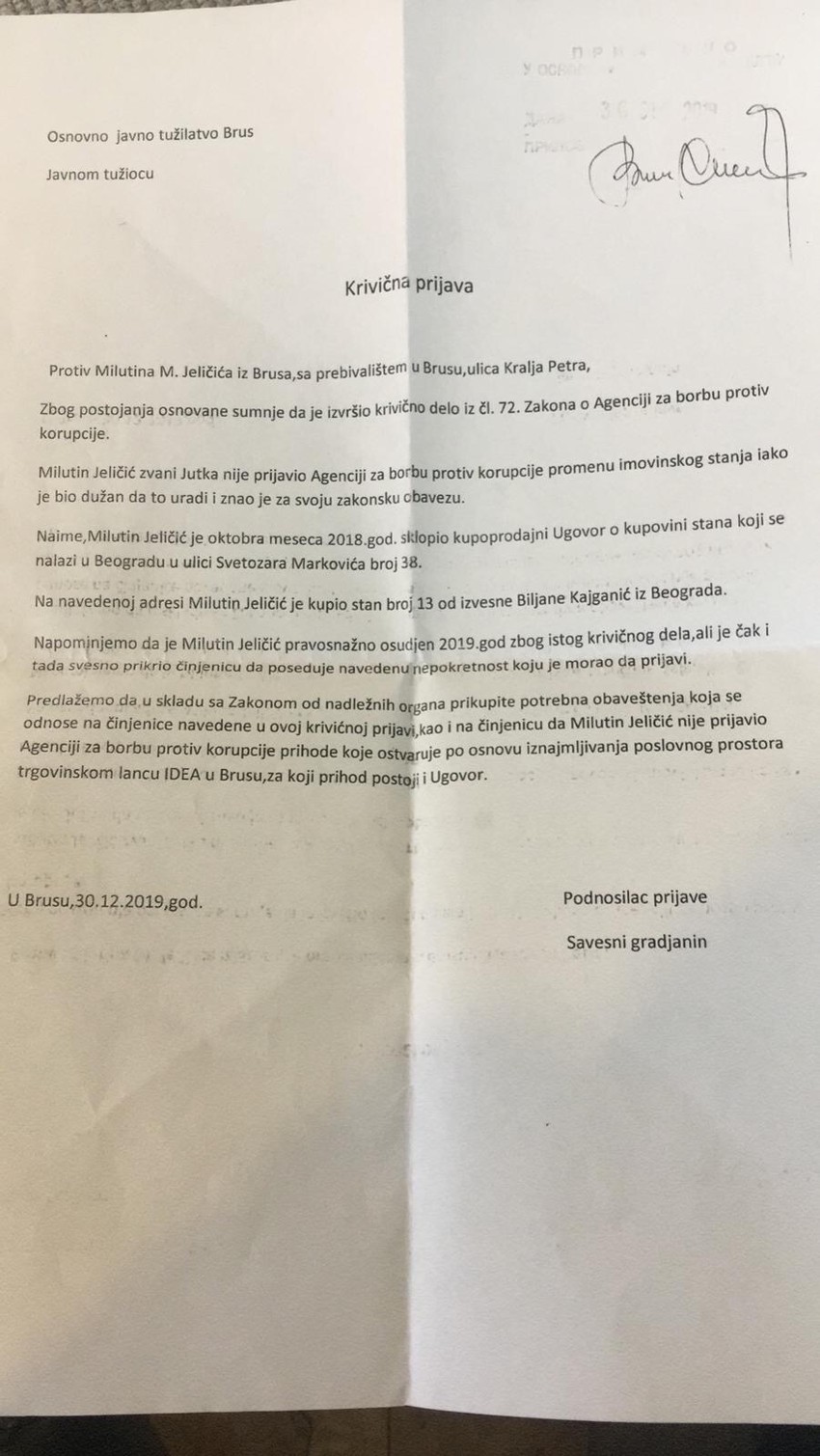 Krivična prijava "savesnog građanina"