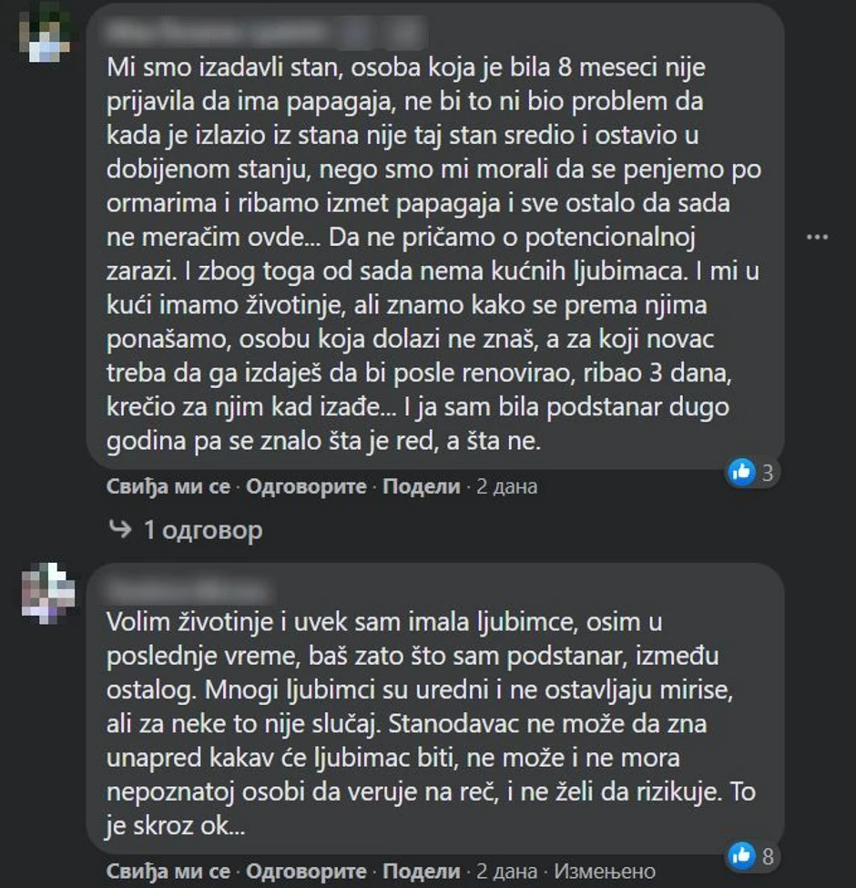 komenti, stanodavci