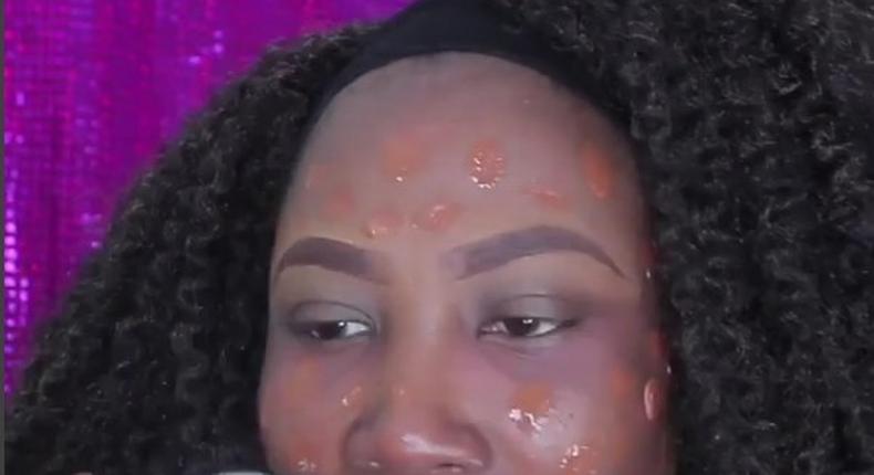 Esther Gbudje uses the new raved makeup hack with hardboiled egg