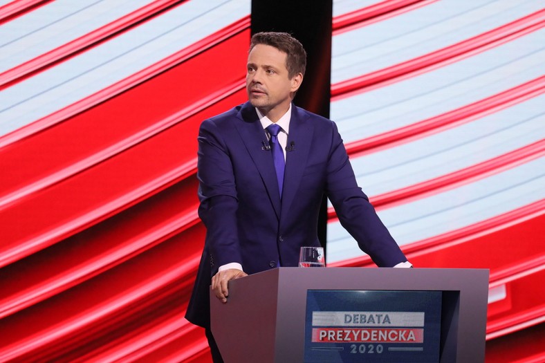 Rafał Trzaskowski podczas debaty prezydenckiej