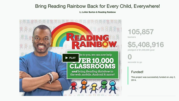 7. Bring Reading Rainbow Back for Every Child, Everywhere!