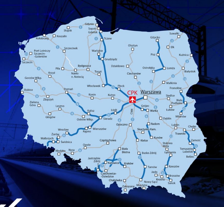 Kolejowy "igrek" ma połączyć docelowo stolicę, CPK, Wrocław oraz Poznań