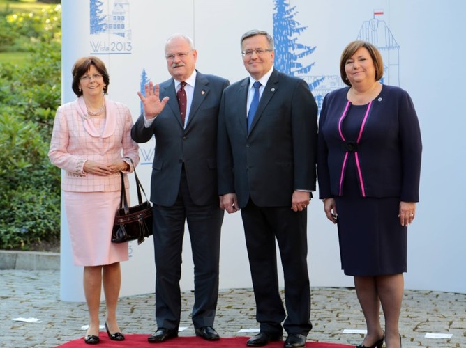 Anna i Bronisław Komorowscy z parą prezydencką Słowacji