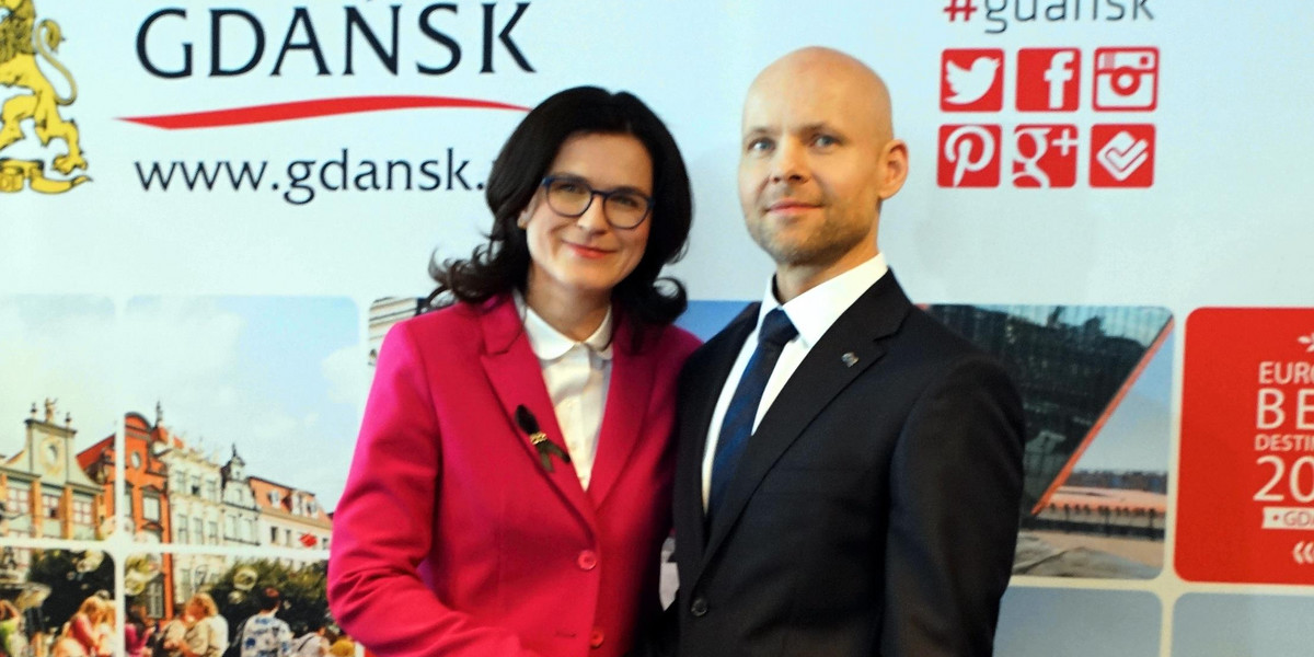Prezydent Gdańska, Aleksandra Dulkiewicz ze swoim nowym zastępcą Alanem Aleksandrowiczem