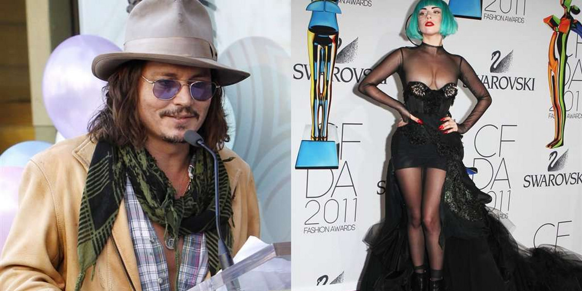 Modowy Oscar 2012 - Johnny Depp - Lady Gaga