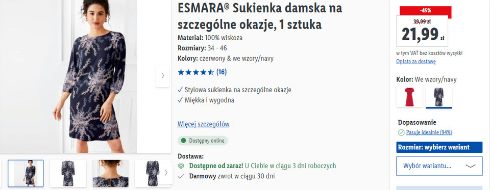 Lidl - modne sukienki na jesień