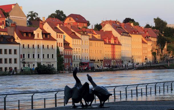 Zgorzelec widok na podtopione domy