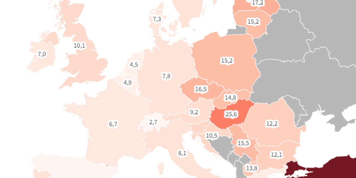 Mamy jedną z najwyższych inflacji w Europie. Ale wyprzedza nas coraz więcej krajów