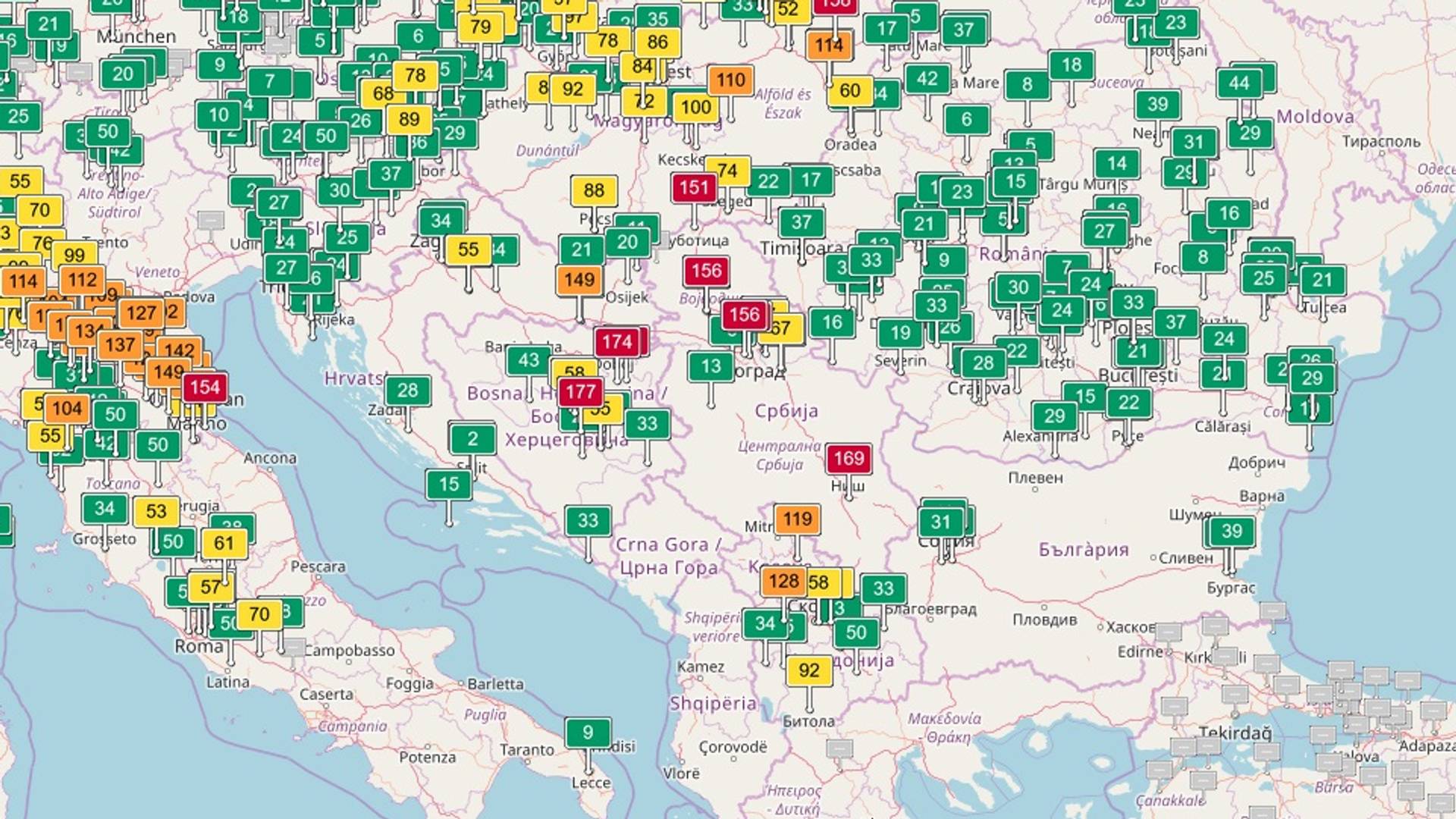 Srbija na mapi nije zelena i to znači samo jedno - imamo problem