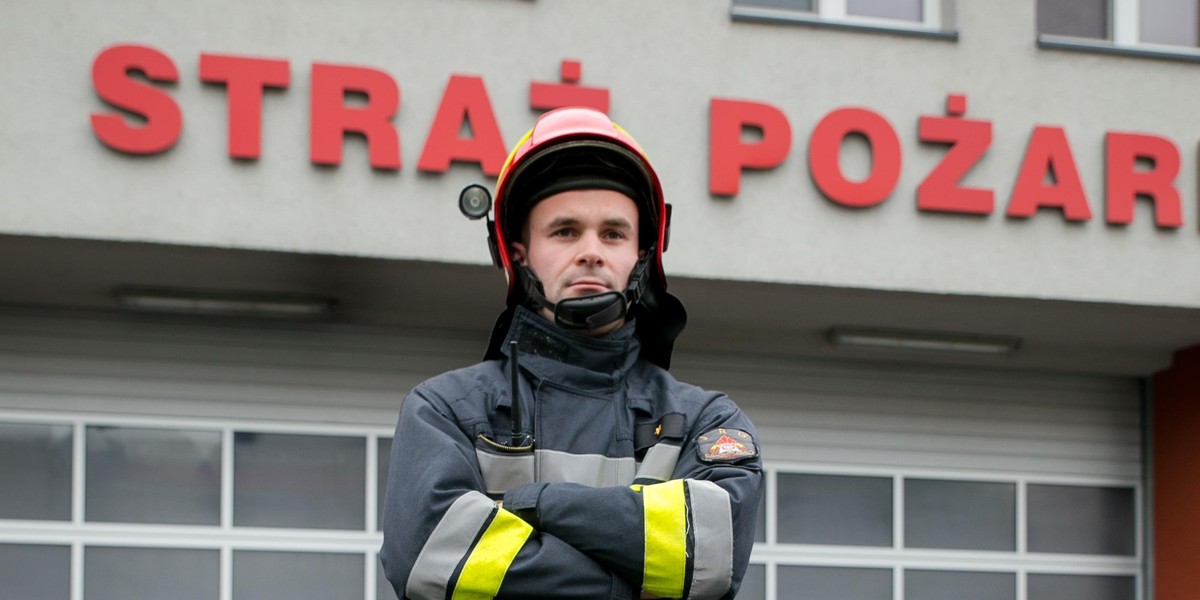 Andrzej Jaros (27l.) strażak z Rybnika ujął złodzieja, który okradł jubilera 