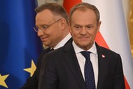 Andrzej Duda i Donald Tusk podczas Rady Gabinetowej, 13.02.2024 r.