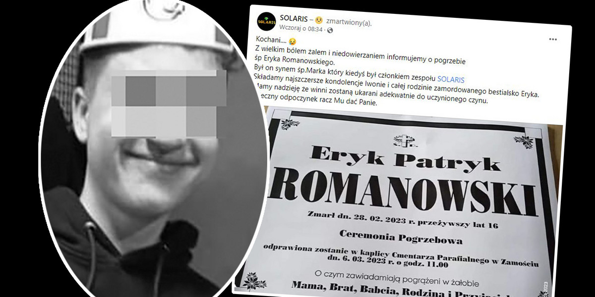 Eryk Romanowski został zamordowany w Zamościu. 