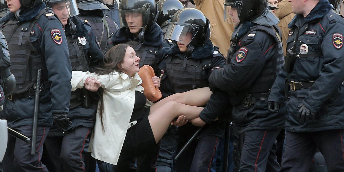 Olga Łozina została zatrzymana podczas protestów w Moskwie 