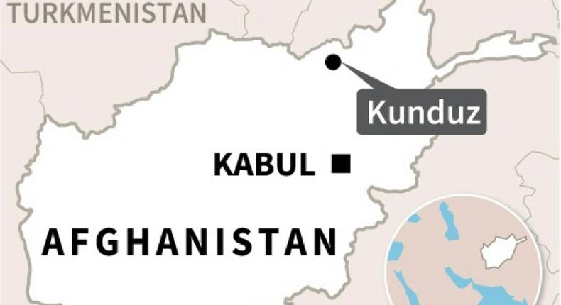 Map of Afghanistan locating Kunduz, where at least 13 civilians were killed in air strike by international forces last week