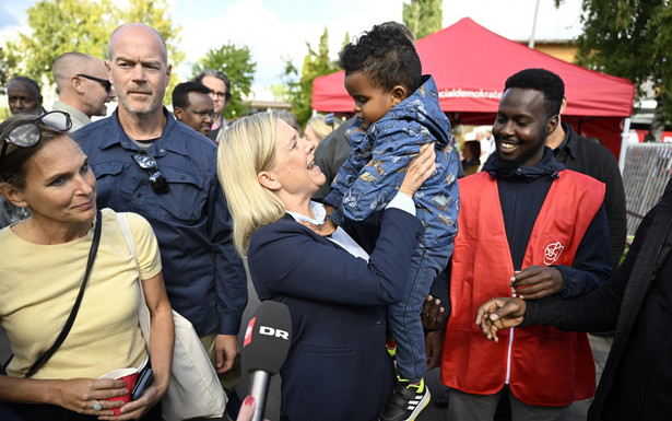 Premier Magdalena Andersson podczas spotkania z wyborcami w Borlänge