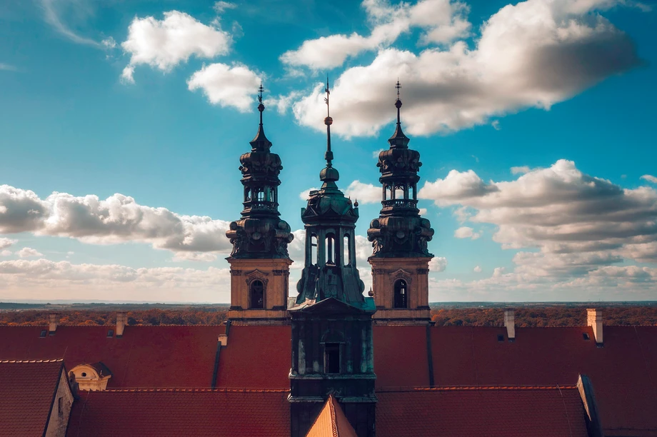 Lubiąż: Dawne opactwo cystersów to nie tylko drugi największy po hiszpańskim Eskurialu obiekt sakralny na świecie. Budowla wyróżnia się także długą na aż 223 metry fasadą, uznawaną za najdłuższą barokową fasadę w całej Europie.