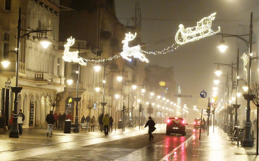 świąteczna iluminacja w Łodzi