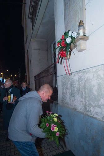 Kazik Staszewski poczas wizyty w Pabianicach