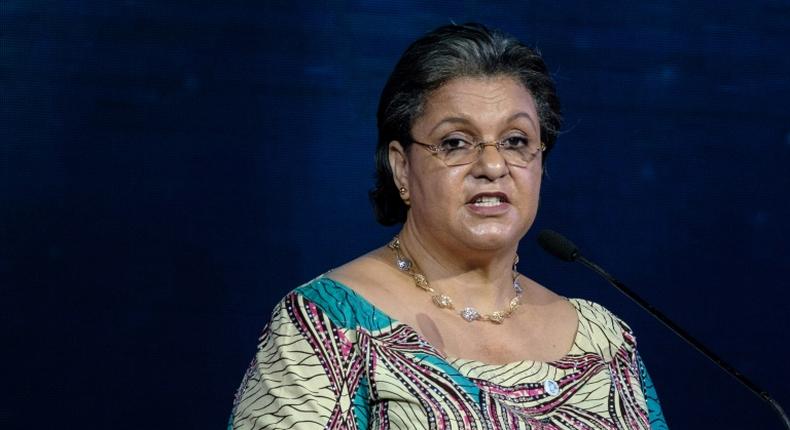 Hanna Serwaa Tetteh, who has been proposed as UN envoy on Libya, delivers a speech in Nairobi in 2018