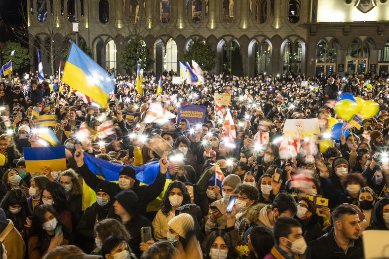 Demonstracja poparcia dla Ukrainy, 27 lutego 2022 r.