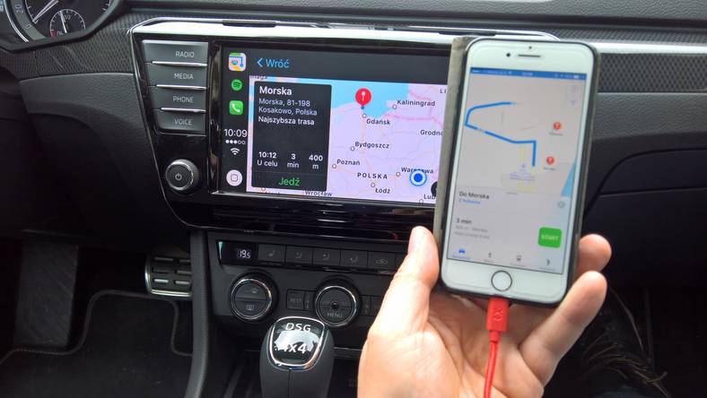 Mapy Apple - tryb CarPlay