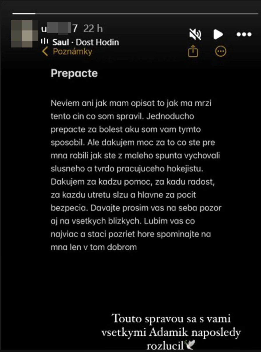Náhly odchod Adama zarmútil hokejovú komunitu na Slovensku. 