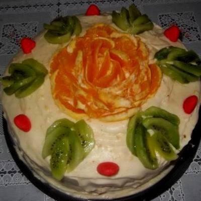 Kivis-narancskrémes torta