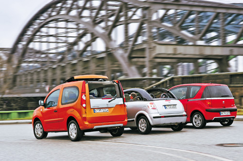 Renault Kangoo Be Bop, Citroen C3 Pluriel i Peugeot 1007: Z gruntu nieporównywalni