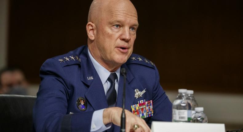 US Space Force commander General John Raymond addressing Congress on May 6, 2020