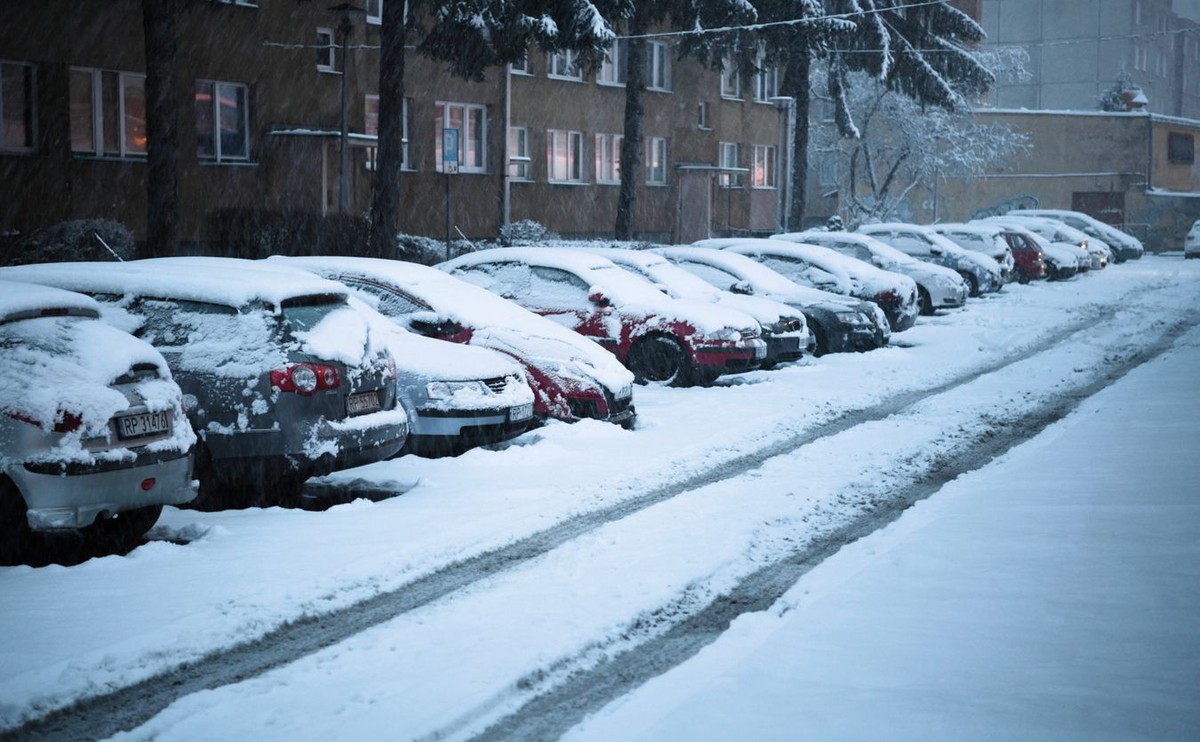 Intensywne opady śniegu w Przemyślu