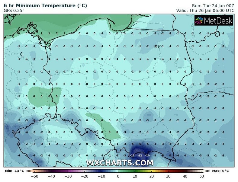 Ujemna temperatura w większości kraju pojawi się dopiero w nocy